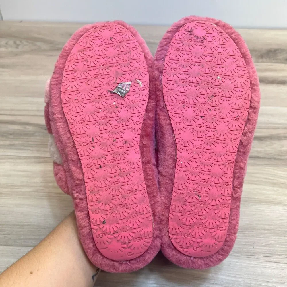 UGG Fluff Yeah‎ Slide Slipper Thick Sole Shoe Pink Size Girls Size 5 EU 37